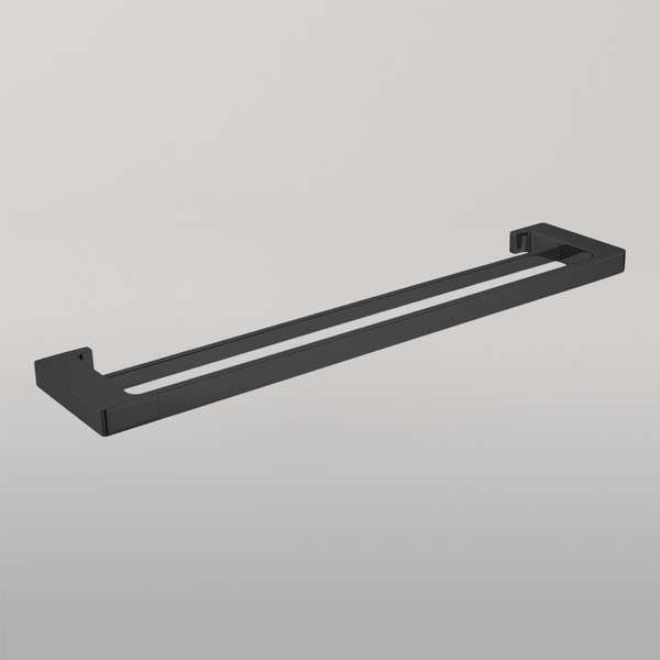 Nero Pearl Double Towel Rail 800mm Matte Black