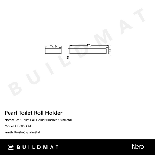 Nero Pearl Toilet Roll Holder Gunmetal