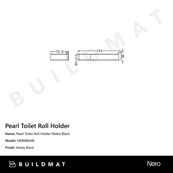 Nero Pearl Toilet Roll Holder Matte Black