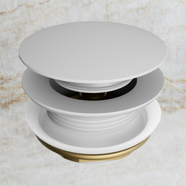 Nero Short Pop Up Bath Waste 40mm Matte White