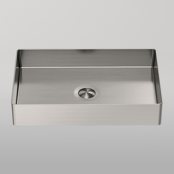 Nero Opal Rectangle Stainless Steel Basin Brushed Nickel
