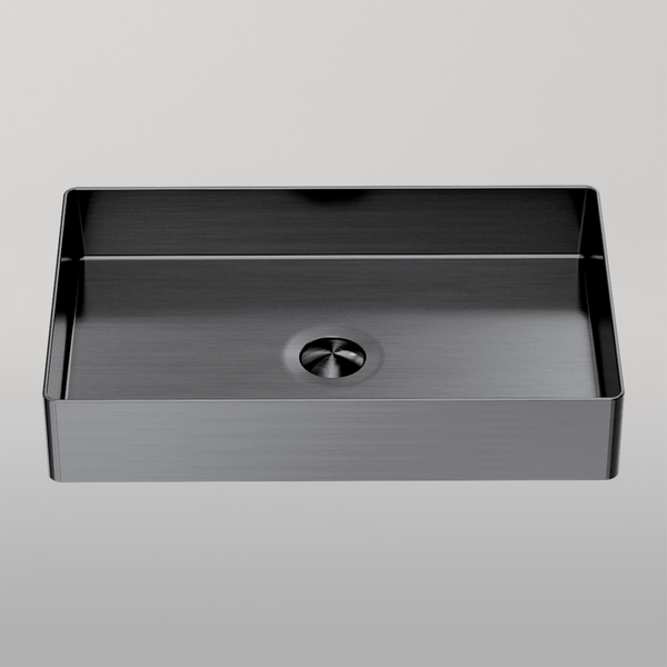 Nero Opal Rectangle Stainless Steel Basin Graphite