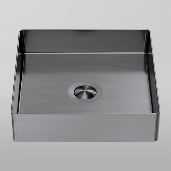 Nero Opal Square 400mm Stainless Steel Basin Graphite
