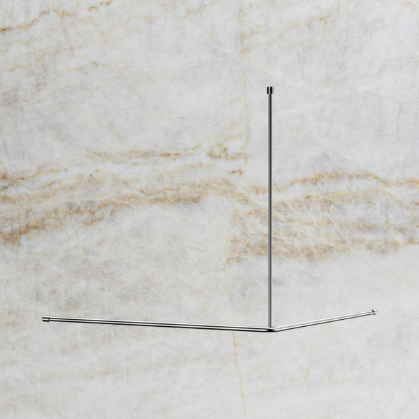 Nero Mecca Care Curtain Rail 1200x1200mm 90 Degree Chrome
