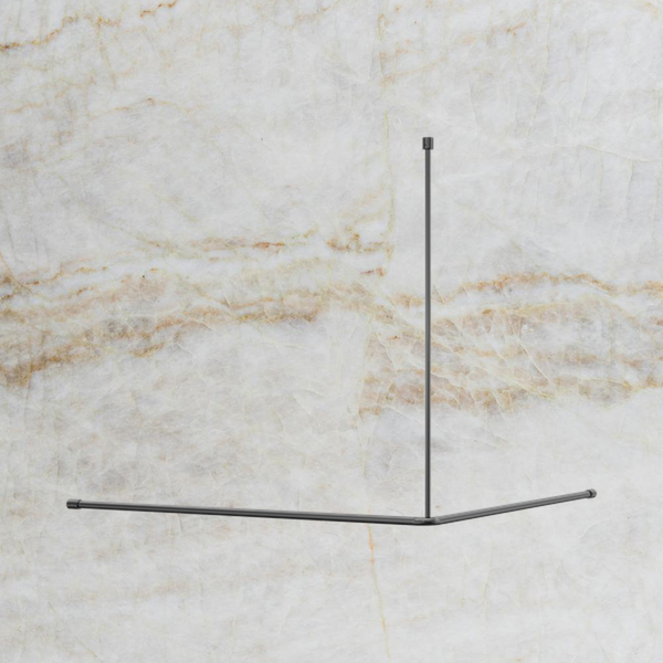 Nero Mecca Care Curtain Rail 1200x1200mm 90 Degree Gunmetal