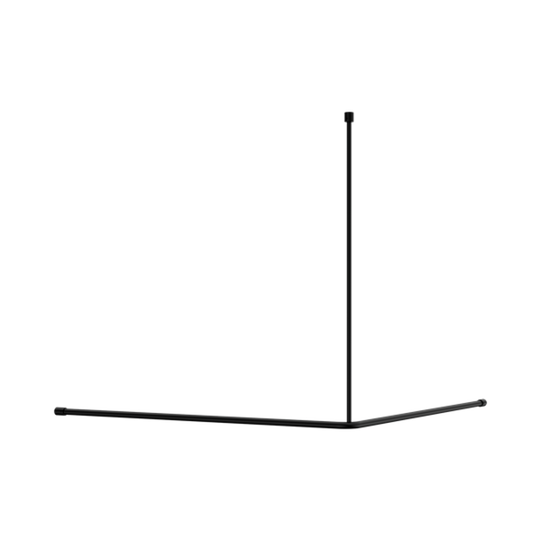 Nero Mecca Care Curtain Rail 1200x1200mm 90 Degree Matte Black
