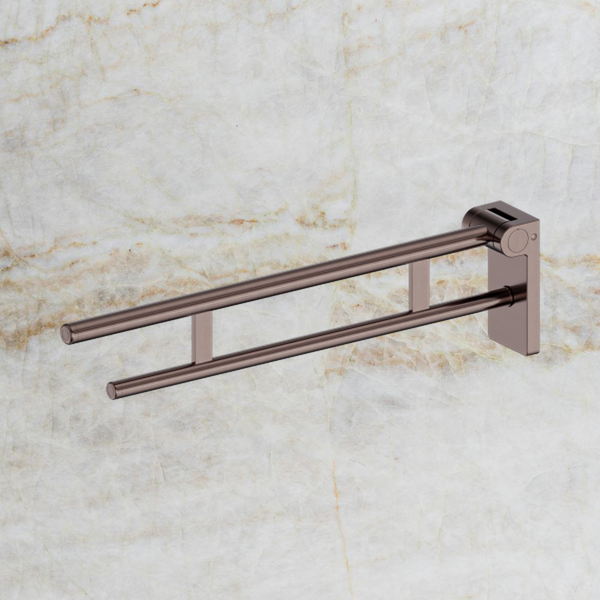 Nero Mecca Care Foldable Toilet Support Arm Brushed Bronze