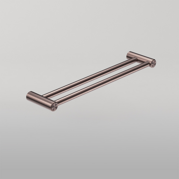 Nero Mecca Care 25mm Double Towel Grab Rail 600mm Brushed Bronze