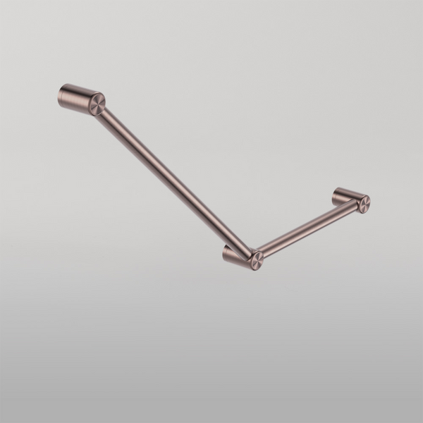 Nero Mecca Care 32mm Ambulant Toilet Grab Rail 45 Degree 750X450mm Brushed Bronze