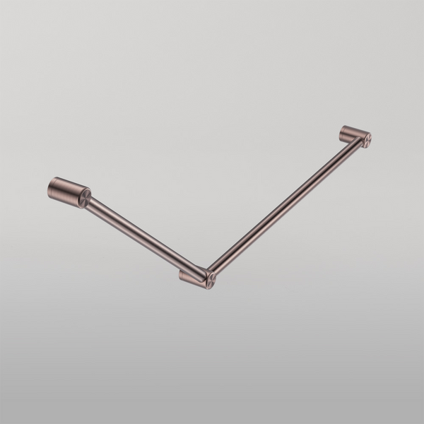 Nero Mecca Care 32mm Dda Grab Rail Set 45 Degree 750X900mm Brushed Bronze