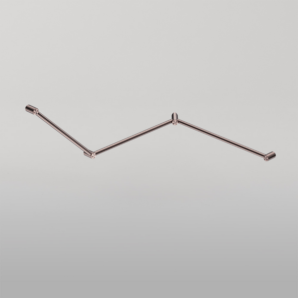 Nero Mecca Care 32mm DDA Toilet Grab Rail Set 45 Degree Continuous 750 x 965 x 1025mm Brushed Bronze