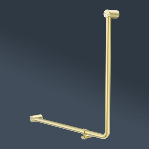 Nero Mecca Care 750x750mm 90 degree Bent Tube Grab Rail Brushed Gold
