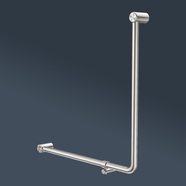 Nero Mecca Care 750x750mm 90 degree Bent Tube Grab Rail Brushed Nickel