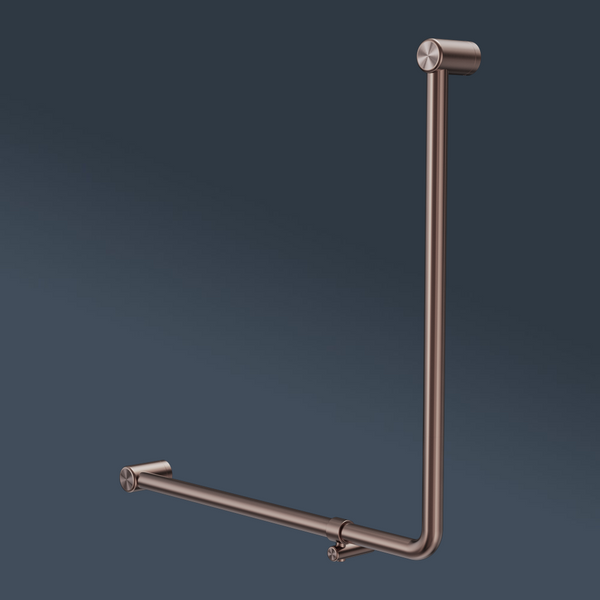 Nero Mecca Care 750x750mm 90 degree Bent Tube Grab Rail Brushed Bronze
