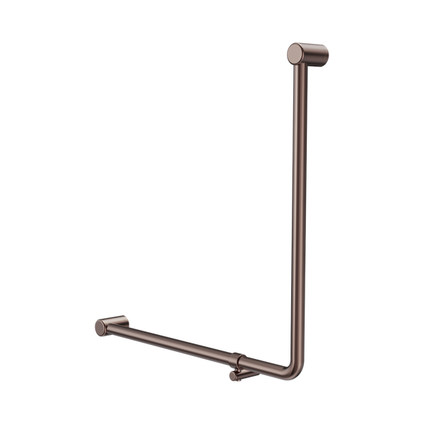 Nero Mecca Care 750x750mm 90 degree Bent Tube Grab Rail Brushed Bronze