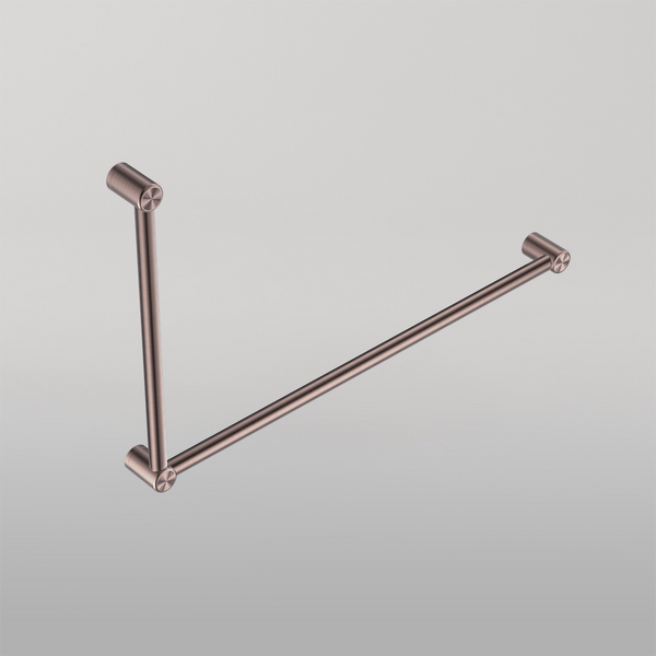 Nero Mecca Care 32mm Dda Grab Rail Set 90 Degree 600X1000mm Brushed Bronze
