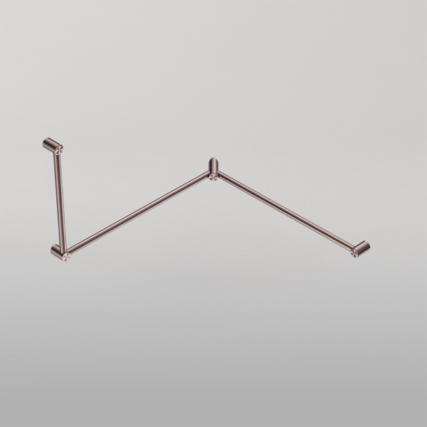 Nero Mecca Care 32mm DDA Toilet Grab Rail Set 90 Degree Continuous 600 x 1065 x 1025mm Brushed Bronze
