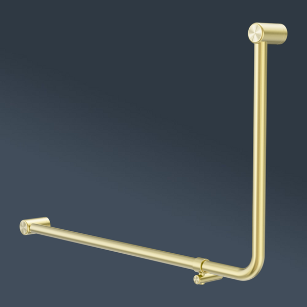 Nero Mecca Care DDA 600x1000mm 90 degree Bent Tube Grab Rail Brushed Gold