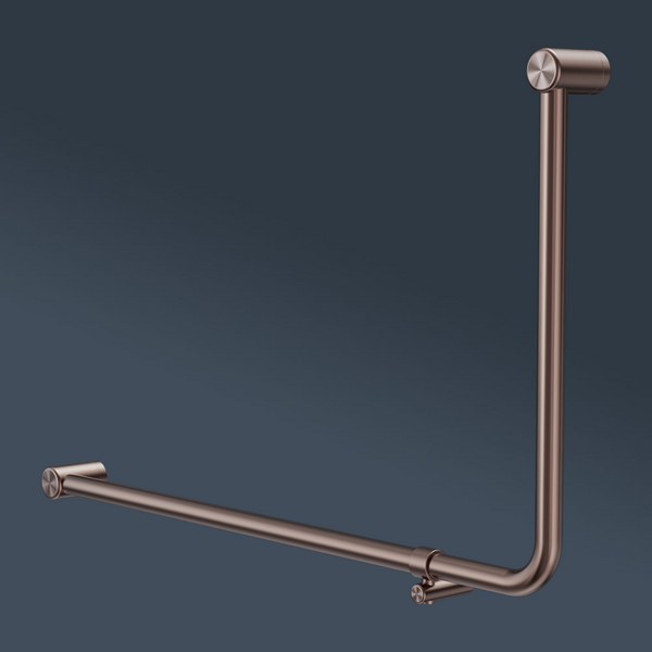 Nero Mecca Care DDA 600x1000mm 90 degree Bent Tube Grab Rail Brushed Bronze