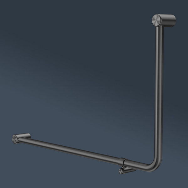 Nero Mecca Care DDA 600x1000mm 90 degree Bent Tube Grab Rail Gunmetal
