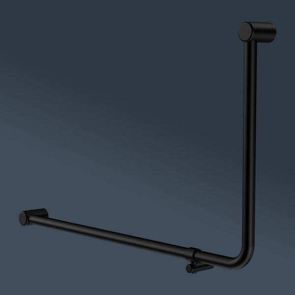 Nero Mecca Care DDA 600x1000mm 90 degree Bent Tube Grab Rail Matte Black