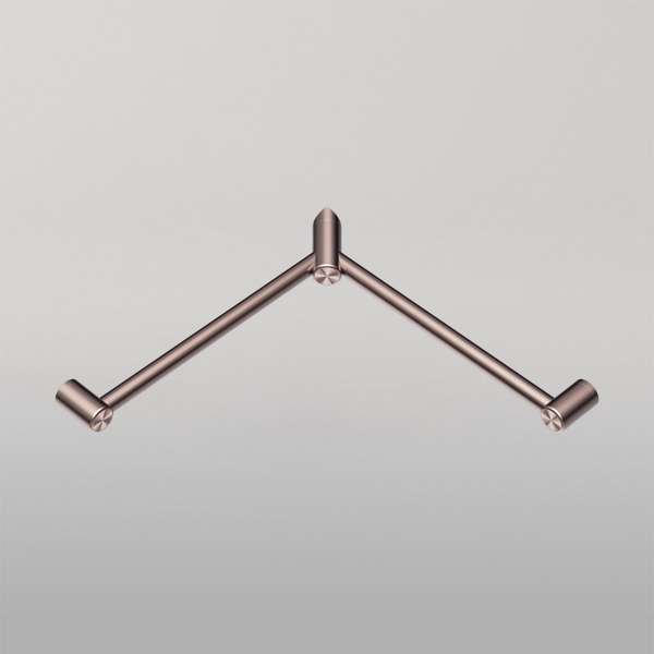 Nero Mecca Care 32mm Wrap Around Corner Grab Rail 600X600mm Brushed Bronze