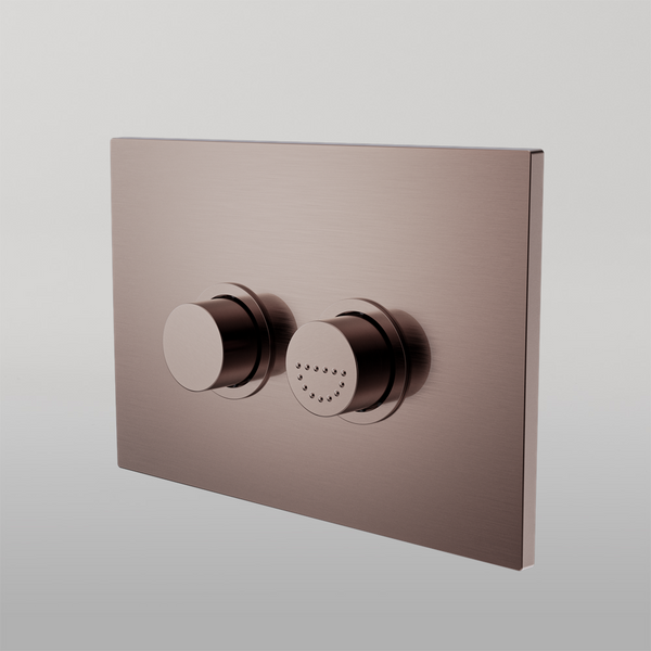Nero Raised Disabled Care Pneumatic Flush Buttons Plate DDA Compliant Brushed Bronze