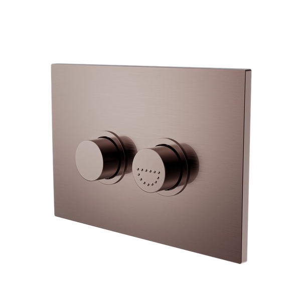 Nero Raised Disabled Care Pneumatic Flush Buttons Plate DDA Compliant Brushed Bronze
