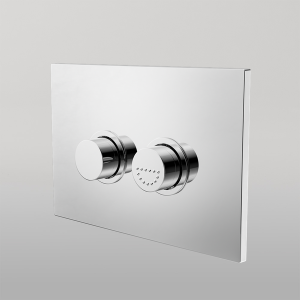 Nero Raised Disabled Care Pneumatic Flush Buttons Plate DDA Compliant Chrome
