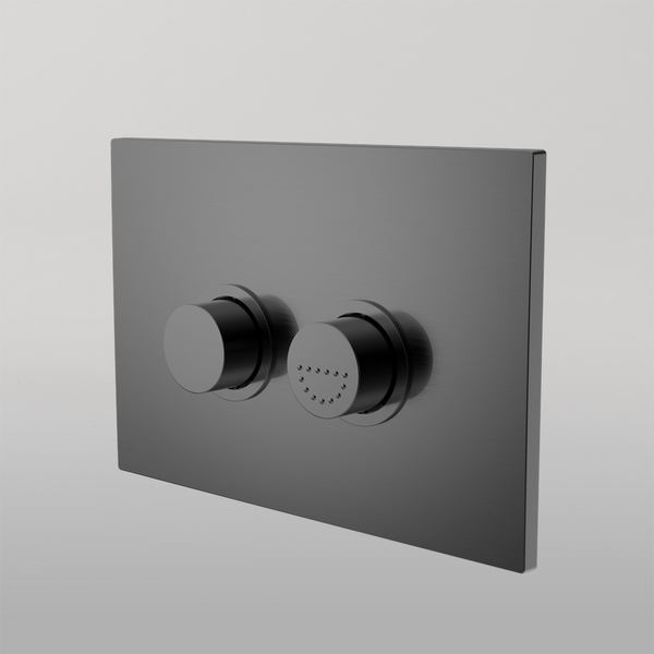 Nero Raised Disabled Care Pneumatic Flush Buttons Plate DDA Compliant Gunmetal