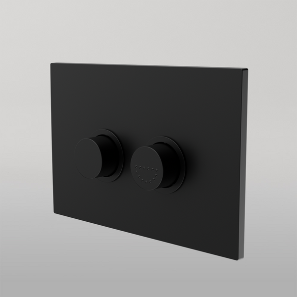 Nero Raised Disabled Care Pneumatic Flush Buttons Plate DDA Compliant Matte Black