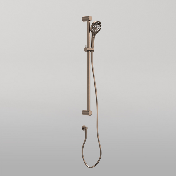 Nero Mecca Care 32mm Grab Rail And Adjustable Shower Rail Set 900mm Brushed Bronze