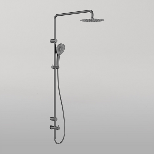 Nero Mecca Care 25mm Grab Rail 900mm Twin Shower Set Gunmetal