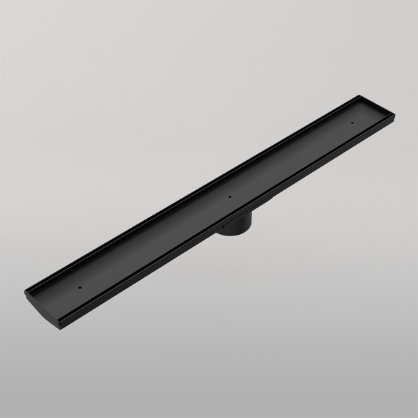 Nero Tile Insert V Channel 900x106mm Floor Grate 90mm Outlet Matte Black