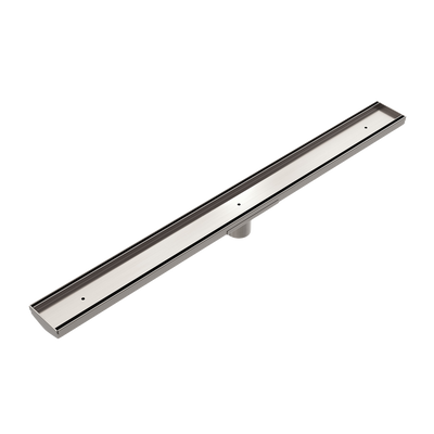 Tile Insert V Channel 900x82mm Floor Grate 50mm Outlet Brushed Nickel