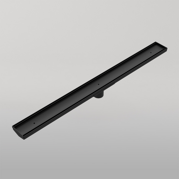 Nero Tile Insert V Channel 900x82mm Floor Grate 50mm Outlet Matte Black