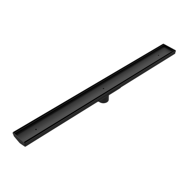 Nero Tile Insert V Channel 900x82mm Floor Grate 50mm Outlet Matte Black