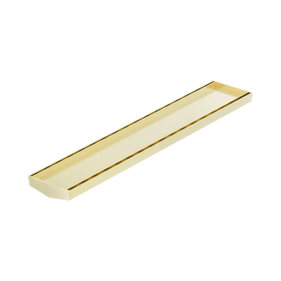 Nero Tile Insert V Channel 600x106mm Floor Grate (without Outlet) Brushed Gold