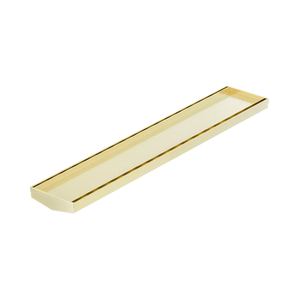 Nero Tile Insert V Channel 600x106mm Floor Grate (without Outlet) Brushed Gold