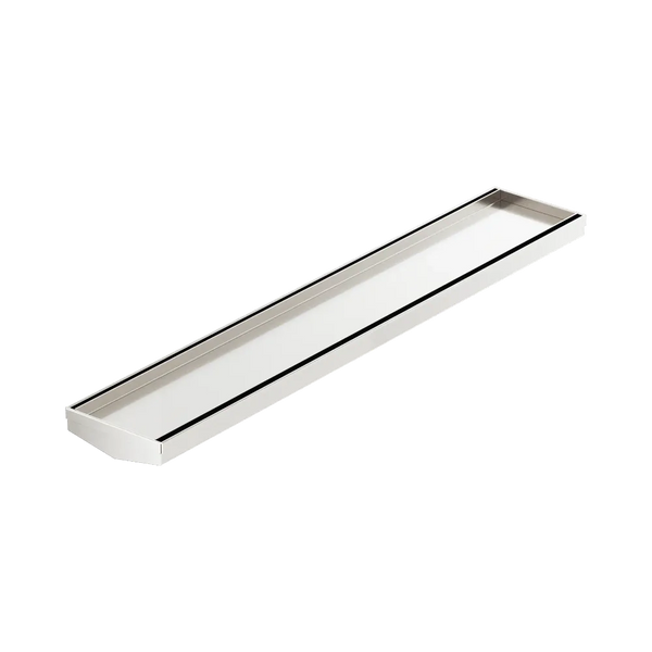 Nero Tile Insert V Channel 600x106mm Floor Grate (without Outlet) Brushed Nickel