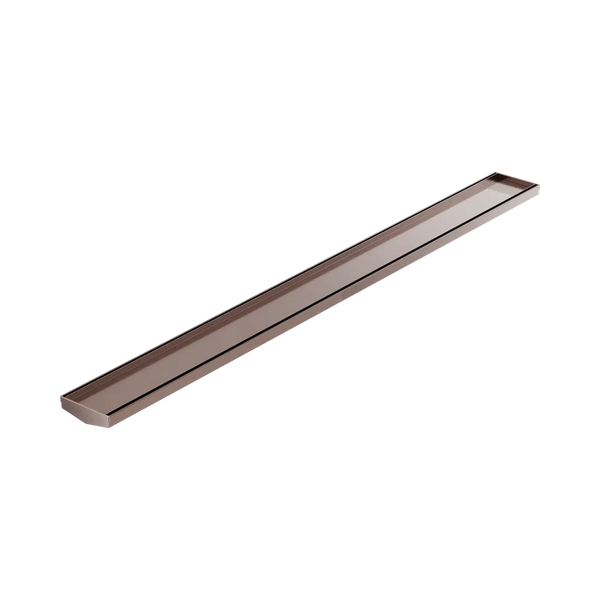 Nero Tile Insert V Channel 1200x106mm Floor Grate (without Outlet) Brushed Bronze