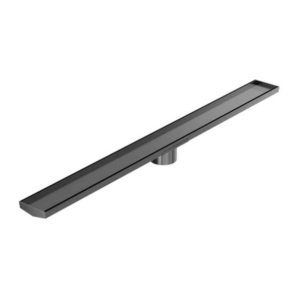 Nero Tile Insert V Channel 1200x106mm Floor Grate 90mm Outlet Gunmetal