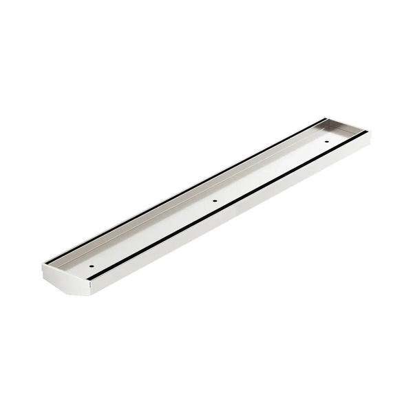 Nero Tile Insert V Channel 600x82mm Floor Grate (without Outlet) Brushed Nickel