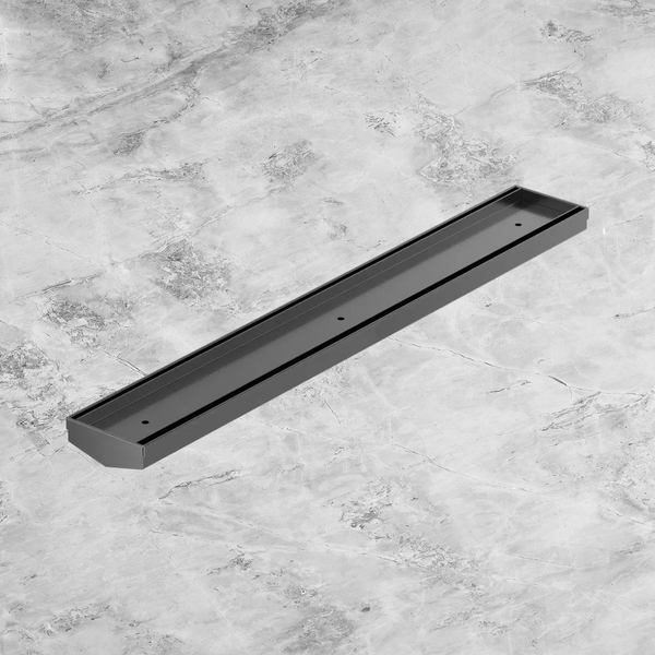 Nero Tile Insert V Channel 600x82mm Floor Grate (without Outlet) Gunmetal