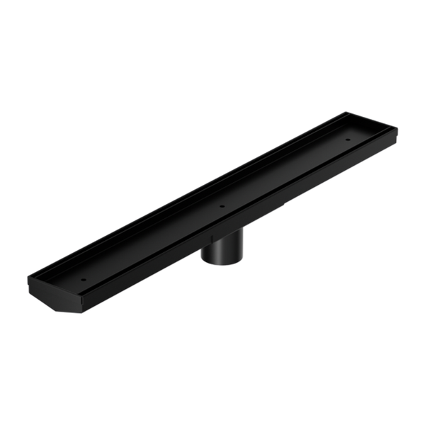 Nero Tile Insert V Channel 600x82mm Floor Grate 50mm Outlet Matte Black