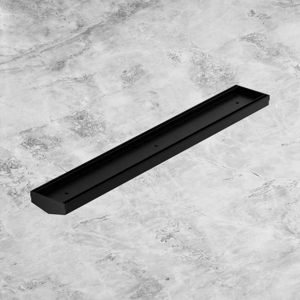 Nero Tile Insert V Channel 600x82mm Floor Grate (without Outlet) Matte Black