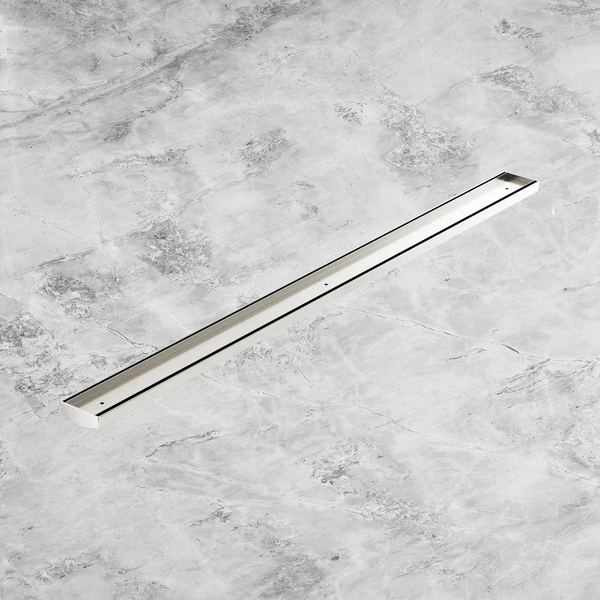 Nero Tile Insert V Channel 1200x82mm Floor Grate (without Outlet) Brushed Nickel