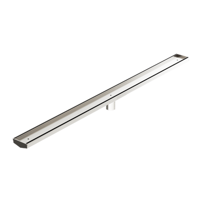 Nero Tile Insert V Channel 1200x82mm Floor Grate 50mm Outlet Brushed Nickel