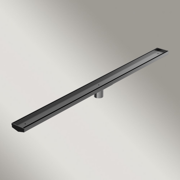 Nero Tile Insert V Channel 1200x82mm Floor Grate 50mm Outlet Gunmetal