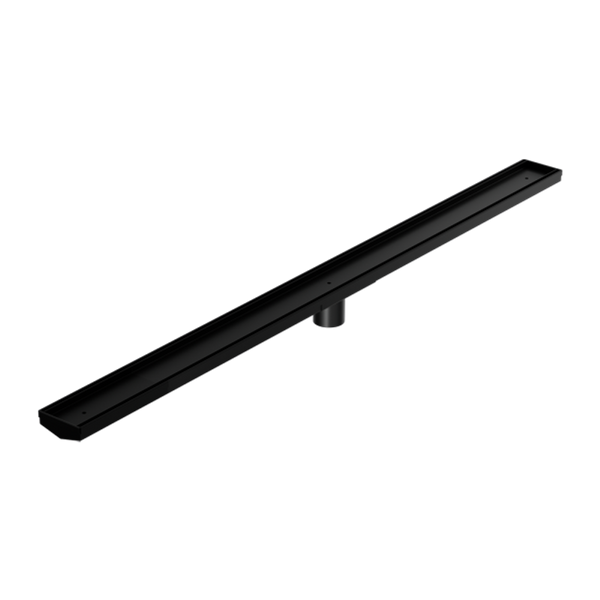 Nero Tile Insert V Channel 1200x82mm Floor Grate 50mm Outlet Matte Black